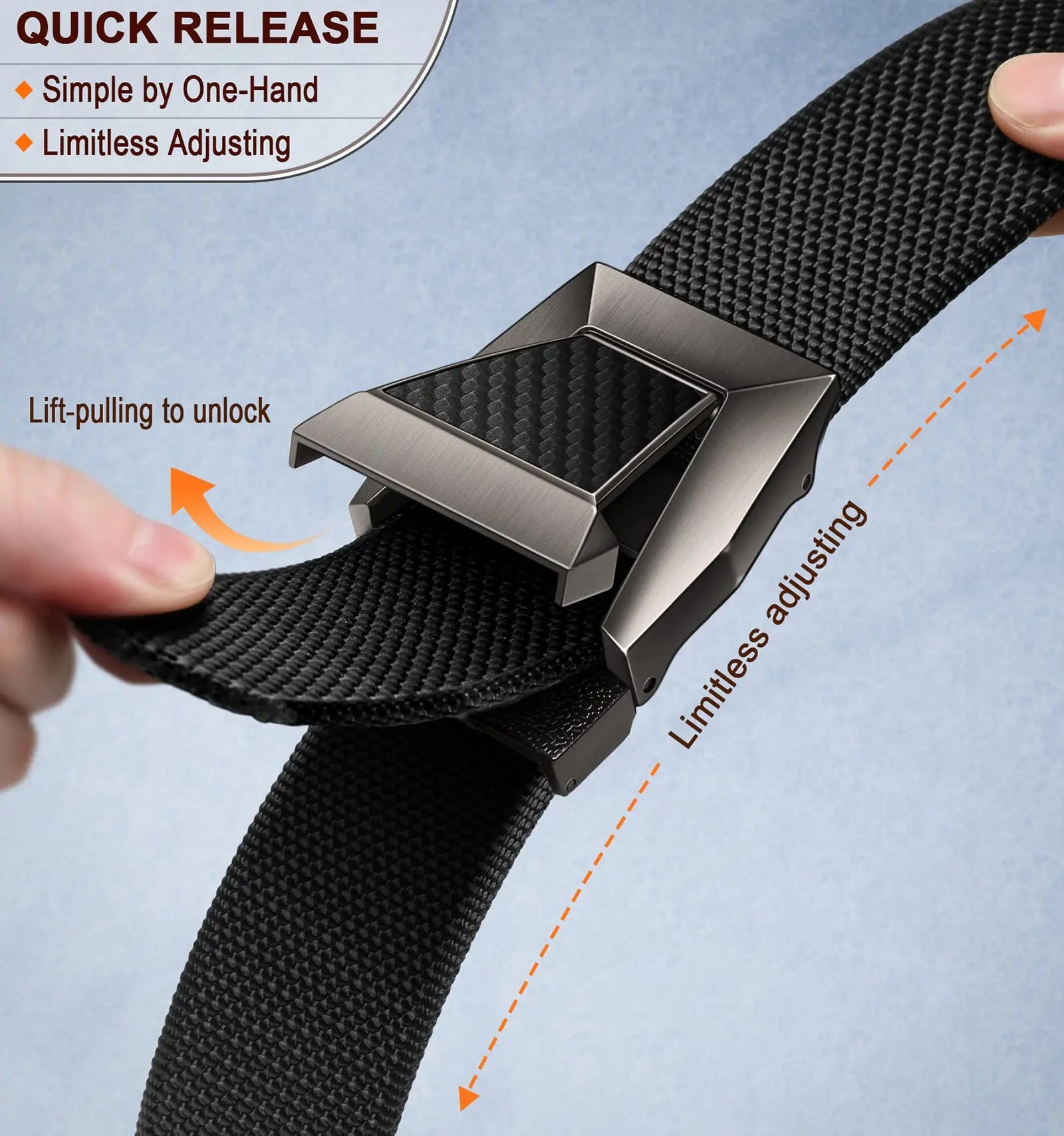 BULLIANT Tactical Belt for Men, Men Stretch Nylon Web Gift Belt 1.5"-Hiking Rigger Military Work-Quick Release Black2972 34"-38"Waist Adjustable Anti Spier