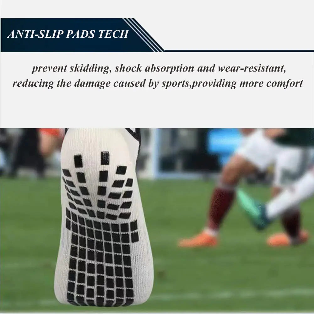 Men's Socks Soccer Non Skid Ball Socks Anti Slip Non Slip Pads for Football Basketball Sports Socks,4 Pair 6-11 1black1white Anti Spier