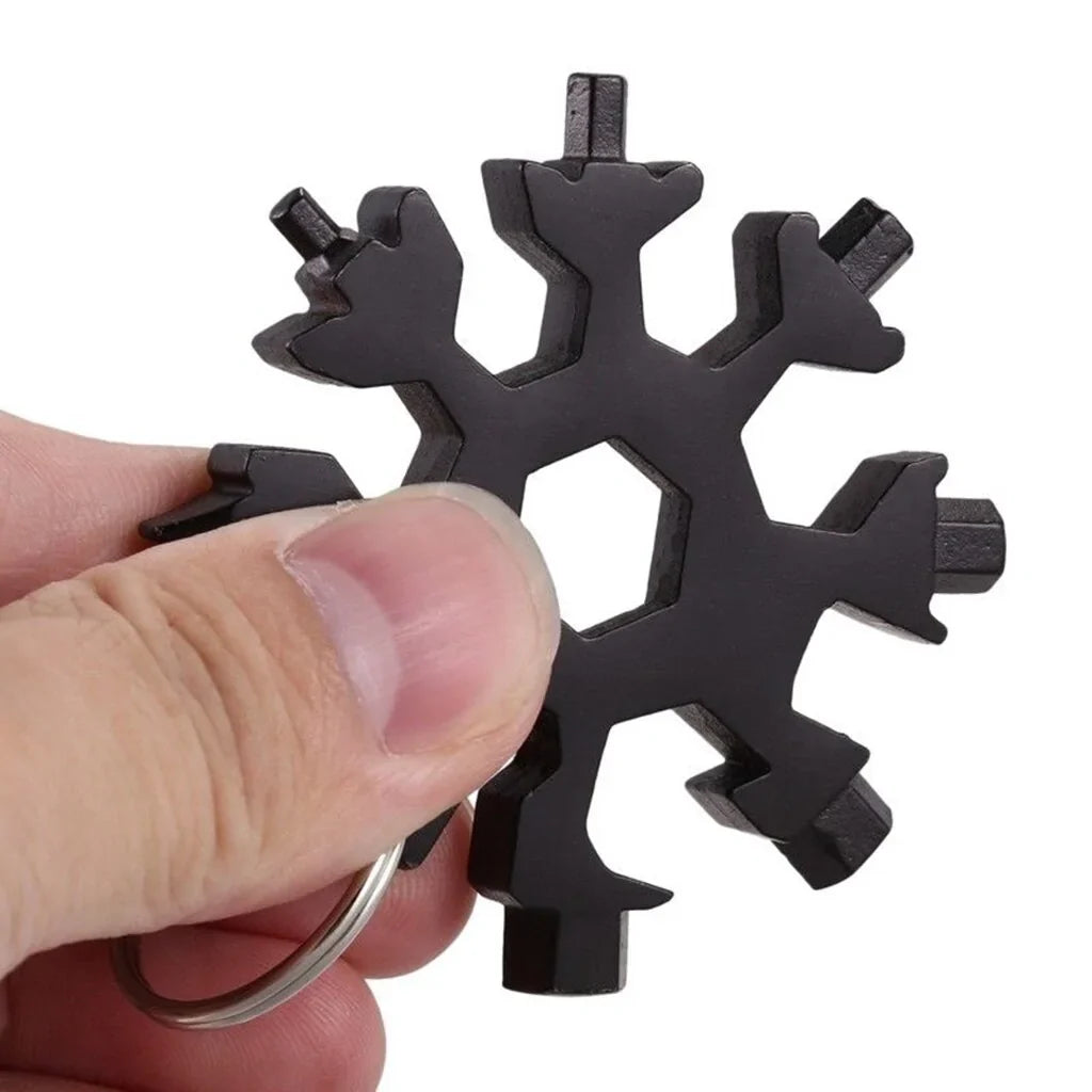 18-in-1 Snowflake Multi-Tool: Outdoor Camping Wrench, Bottle Opener, Screwdriver Anti Spier