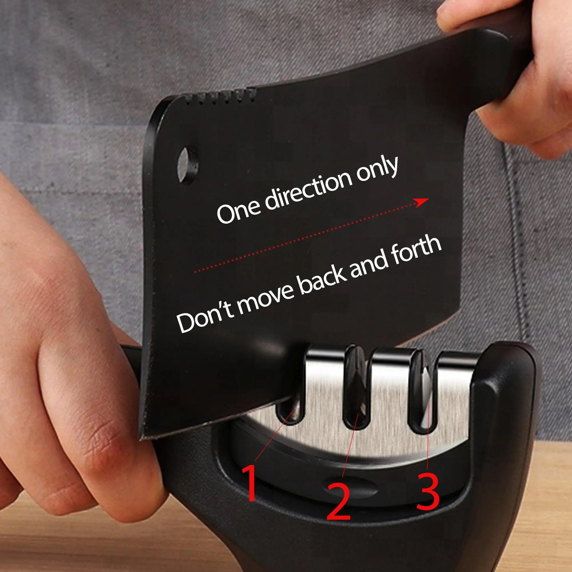 Knife Sharpener Professional Kitchen Blade Sharpening Tool Handheld System Anti Spier