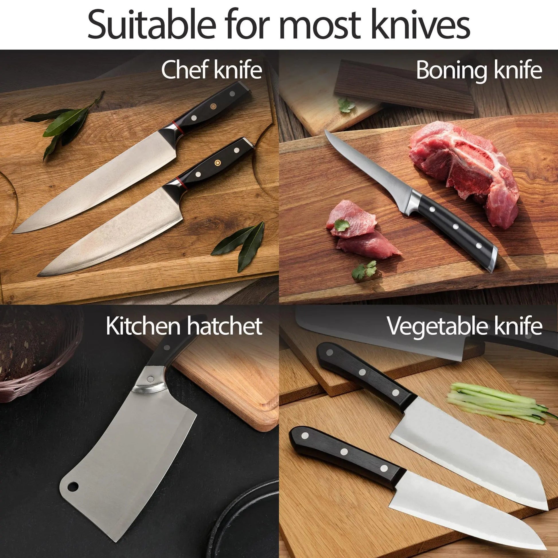 Knife Sharpener Professional Kitchen Blade Sharpening Tool Handheld System Anti Spier