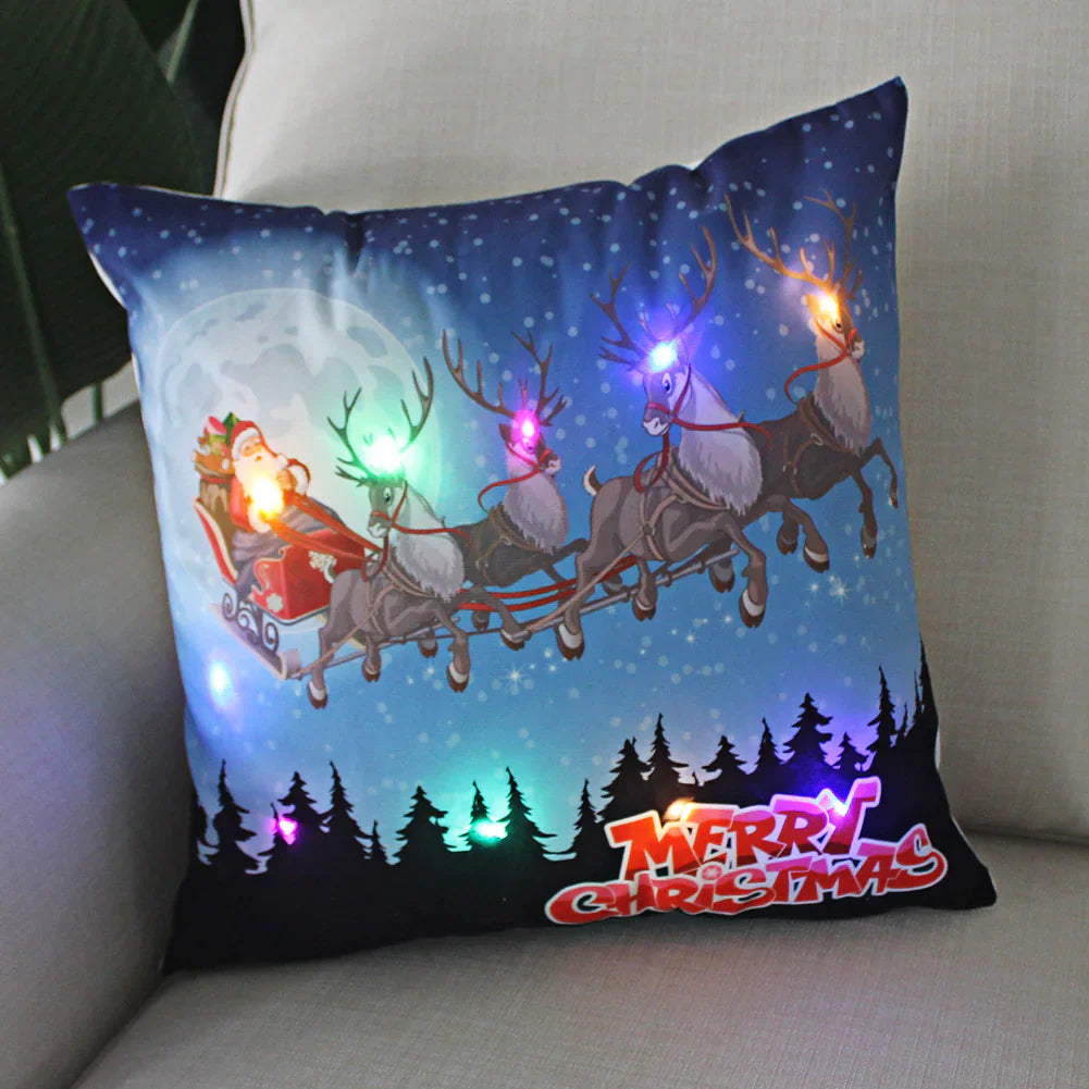 Super Soft Plush Christmas LED Lantern Pillowcase Anti Spier