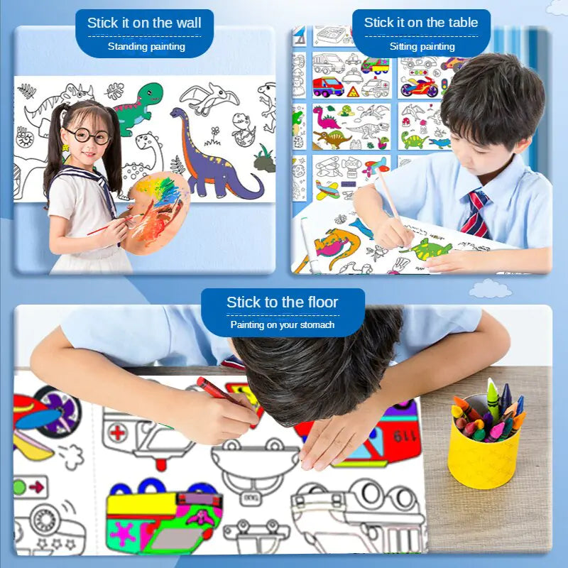 Coloring Paper Roll Graffiti Scroll Puzzle Toy Anti Spier