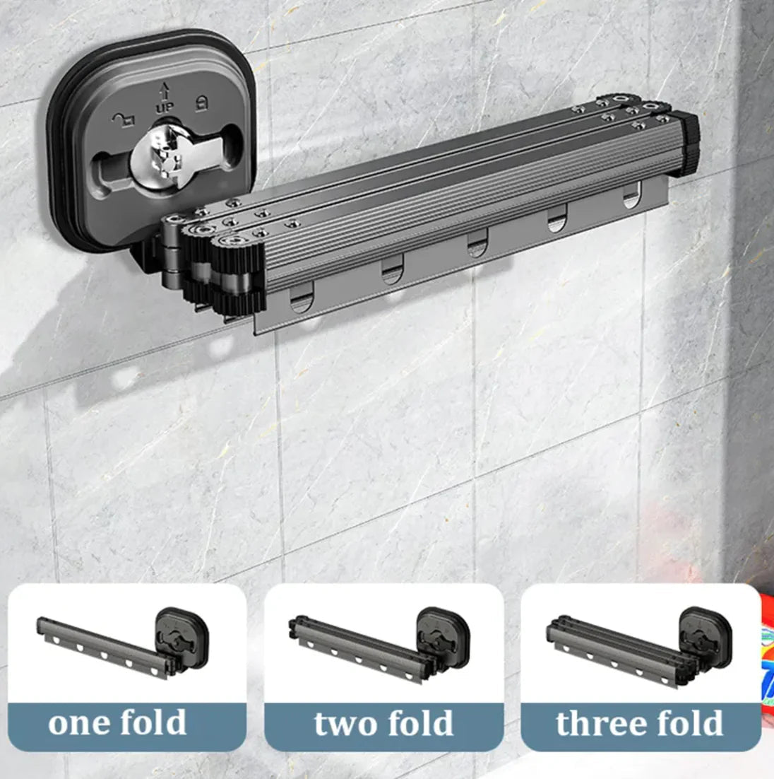 Retractable Aluminum Suction Cup Clothes Hanger Anti Spier