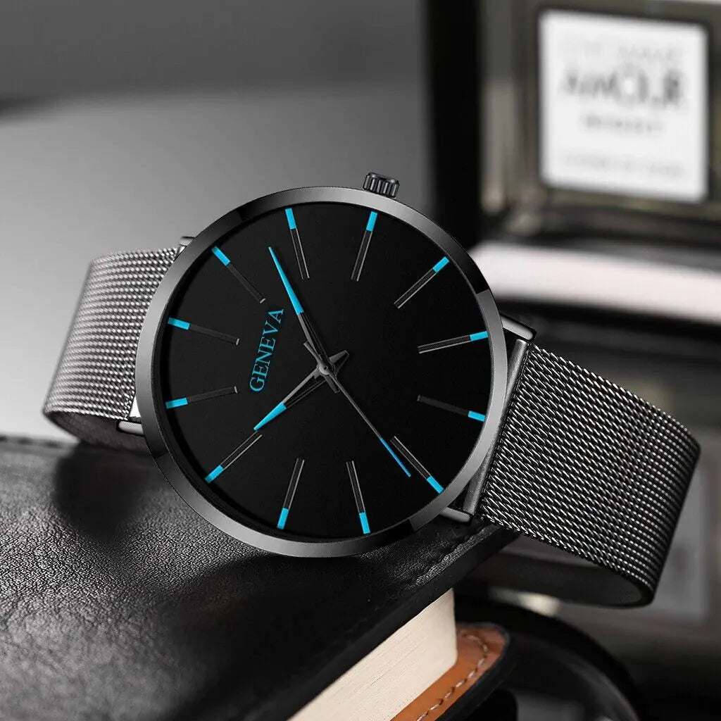 Waterproof Men's Watch Stainless Steel Quartz Luminous Classic Watches Business - Anti Spier 