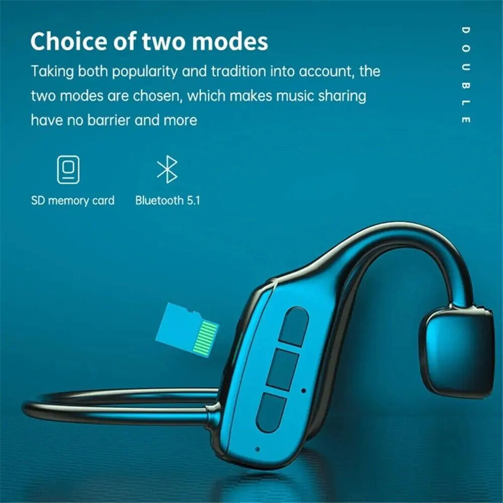 Bone Conduction Headphones Bluetooth 5.1 Wireless Headset Earbuds Outdoor Sport Anti Spier