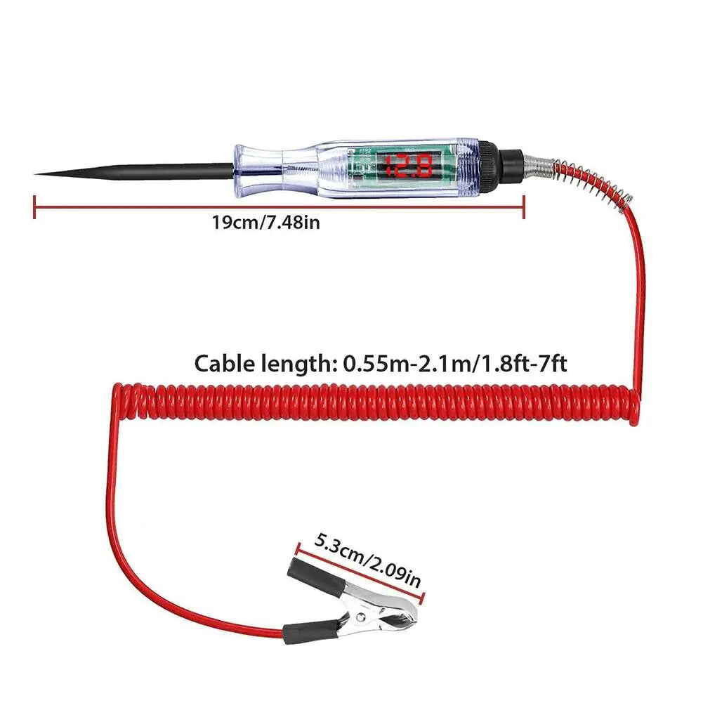 Digital Electric Voltage Circuit Tester Automotive Test Light Car Truck 6-24V US Anti Spier
