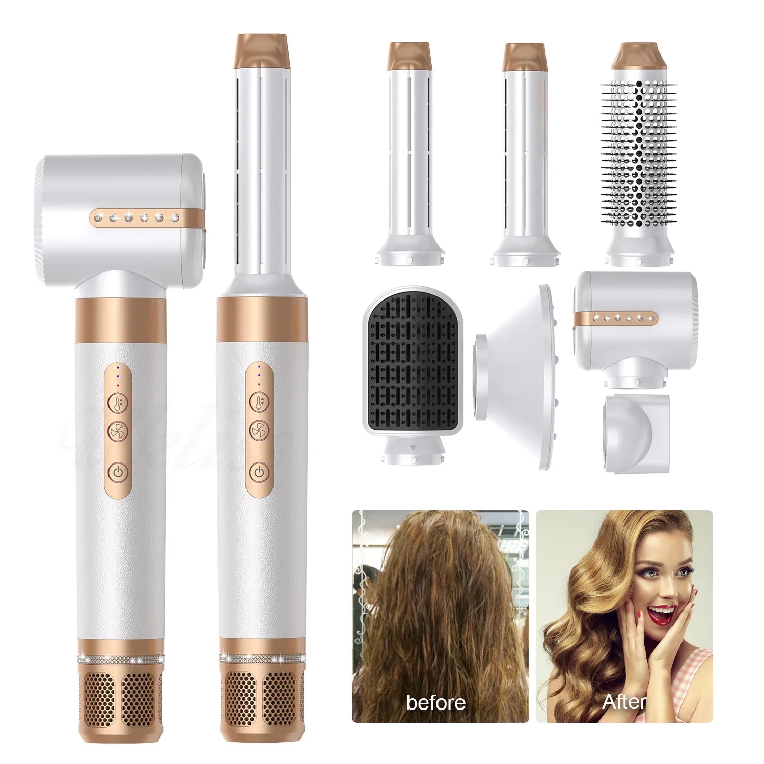 7-in-1 Hot Air Hair Styling Comb Anti Spier