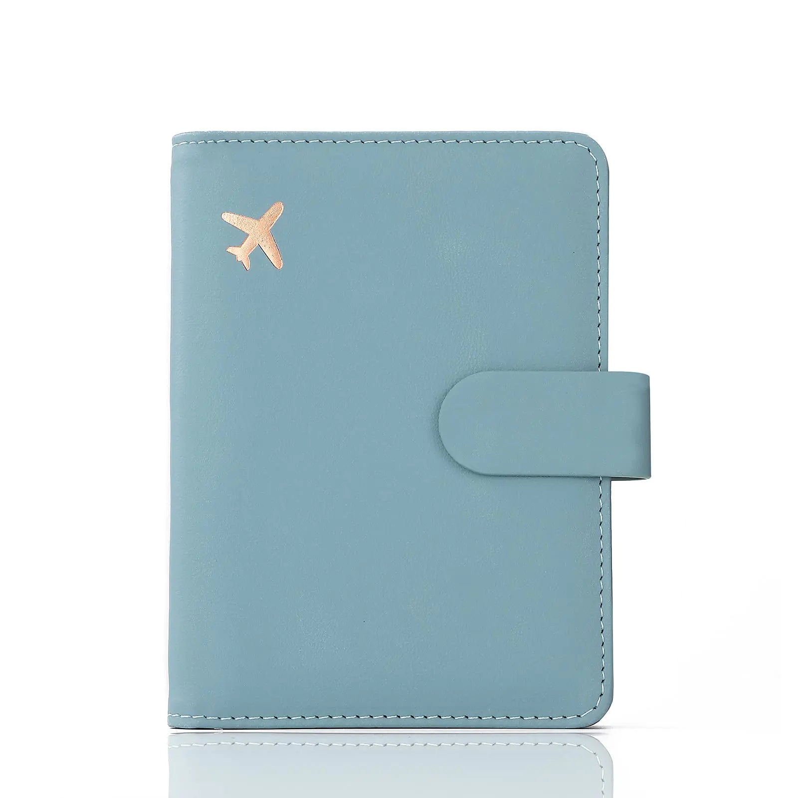 Melsbrinna Premium Leather Passport Holder Covers Case, Waterproof Rfid Blocking Travel Wallet Passport Holder with Pen Holder, Cute Passport Book for Women/Men Greyish green Anti Spier