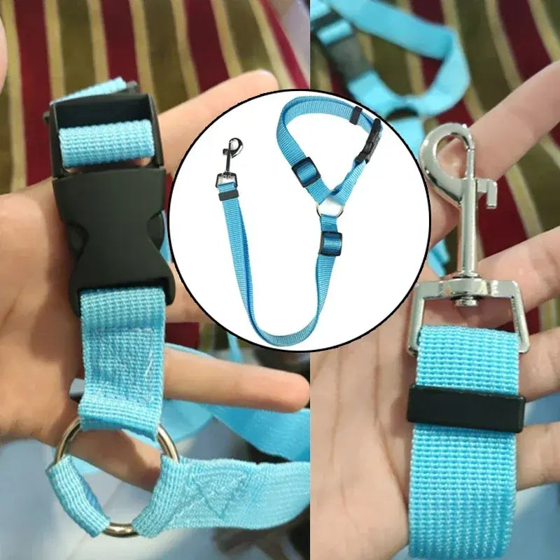 Pet Car Seat Belt & Harness Safety And Style Anti Spier