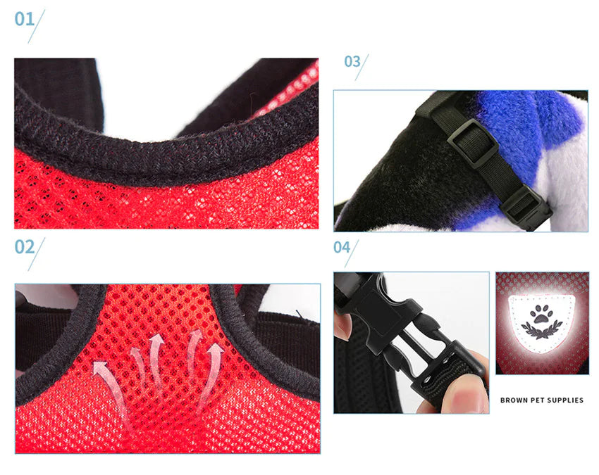 Cat Dog Pet Harness Adjustable Control Vest Dogs Reflective S M L XL Leash Anti Spier