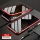 Magnetic Tempered Glass Privacy Metal Case iphone Anti Spier