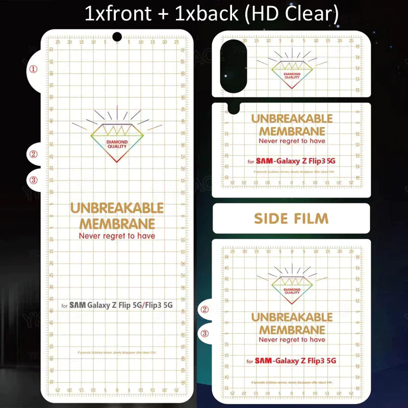 For Samsung Galaxy Z Flip 3 5G Soft Hydrogel Screen Protector Film/HD Lens Cover Anti Spier