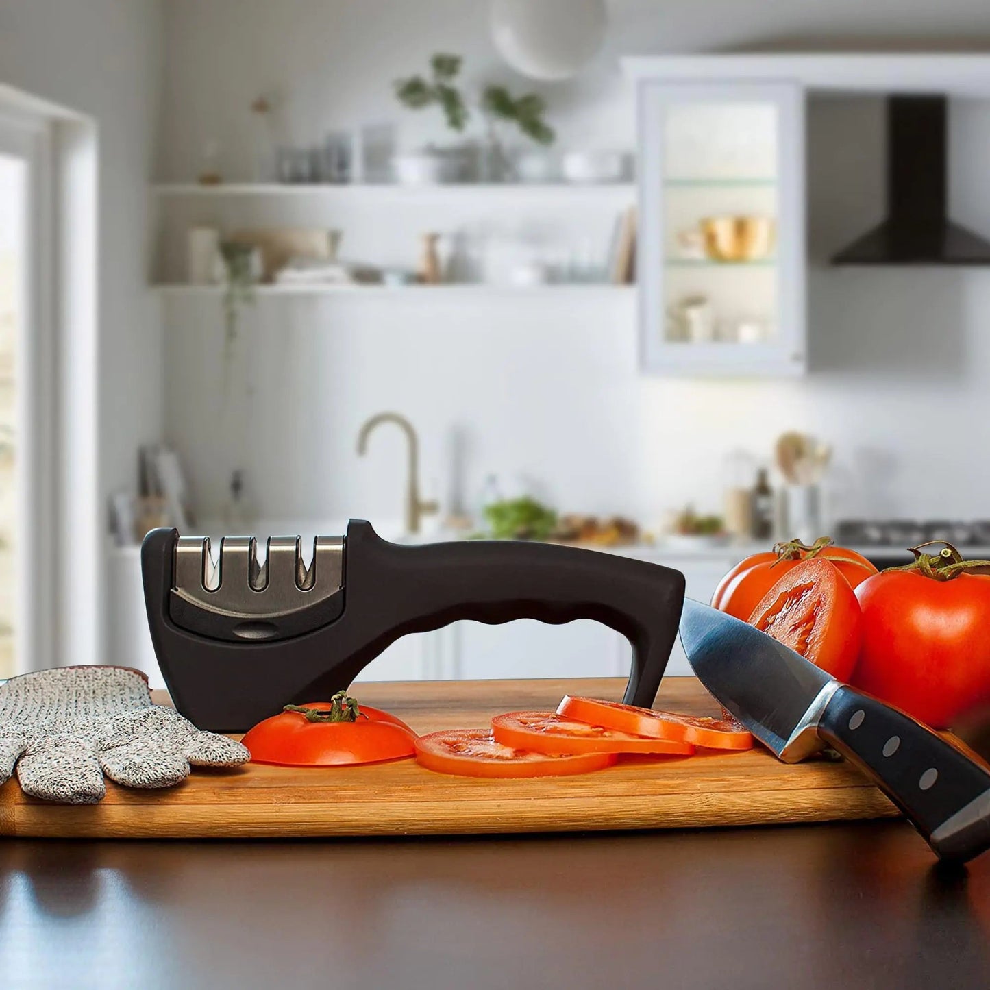 Knife Sharpener Professional Kitchen Blade Sharpening Tool Handheld System Anti Spier