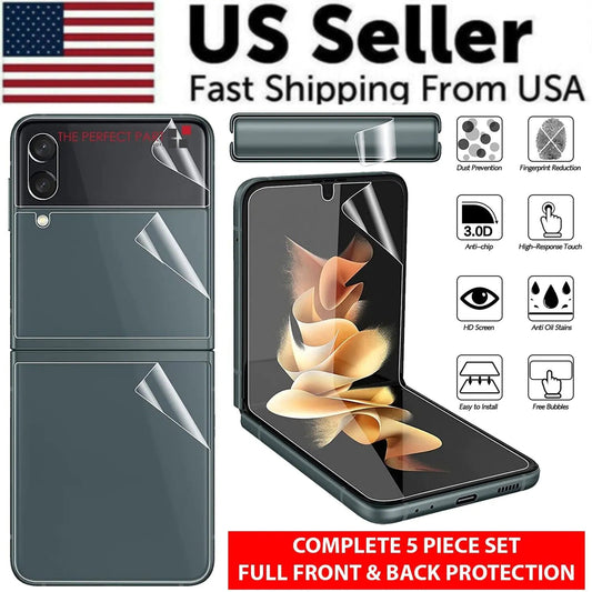 For Samsung Galaxy Z Flip 3 5G Soft Hydrogel Screen Protector Film/HD Lens Cover Anti Spier