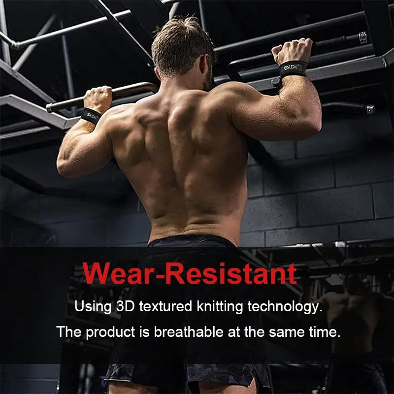 Anti-Slip Silicone Weightlifting Wrist Straps Anti Spier