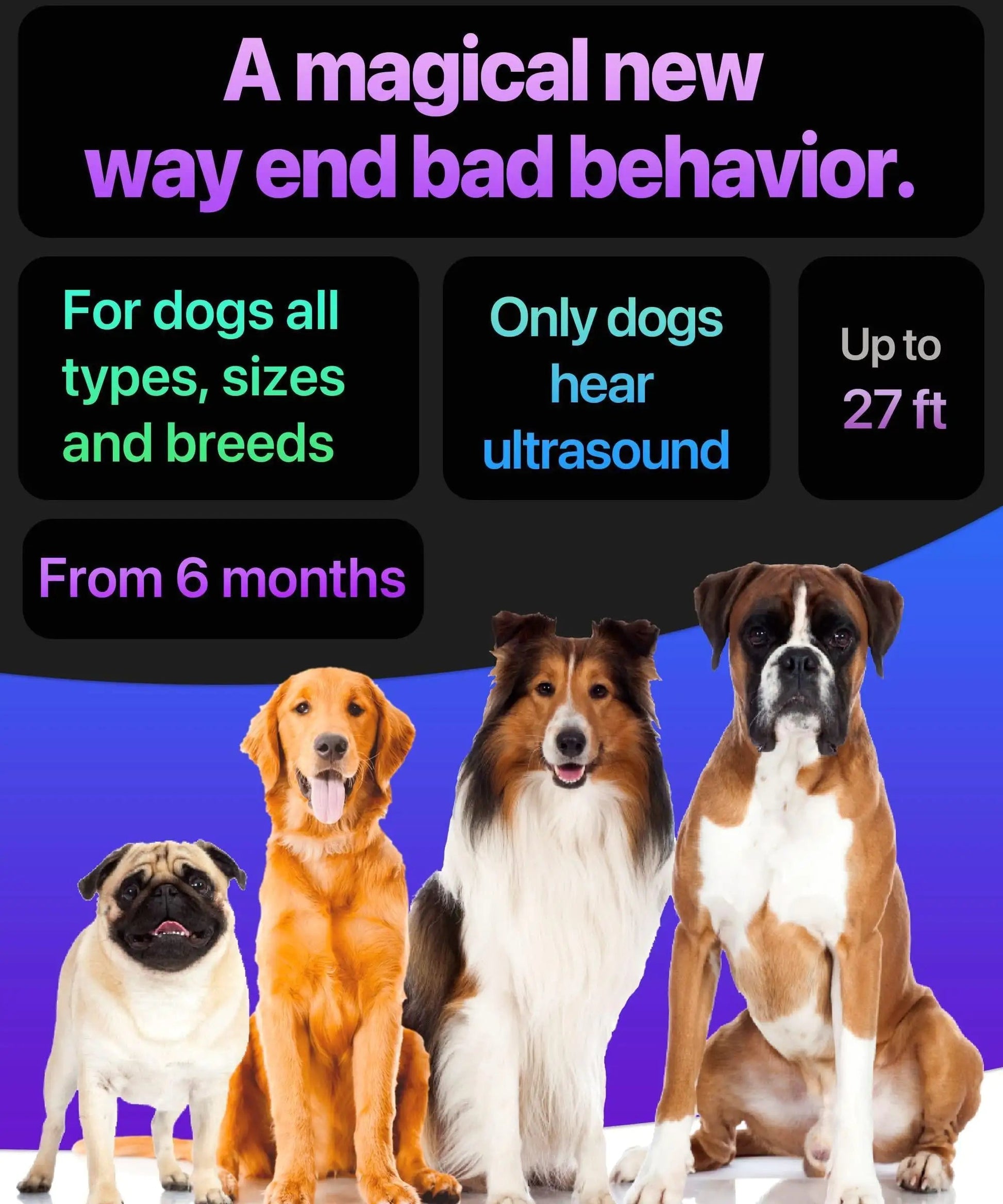 Dog Bark Deterrent Device Stops Bad Behavior No Need Yell Long Range Ultrasonic Anti Spier