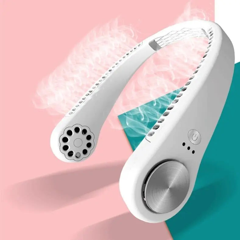 USB Portable Hanging Neck Fan Cooling Air Cooler Little Electric Air Conditioner Anti Spier