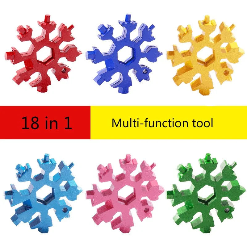 18-in-1 Snowflake Multi-Tool: Outdoor Camping Wrench, Bottle Opener, Screwdriver Anti Spier