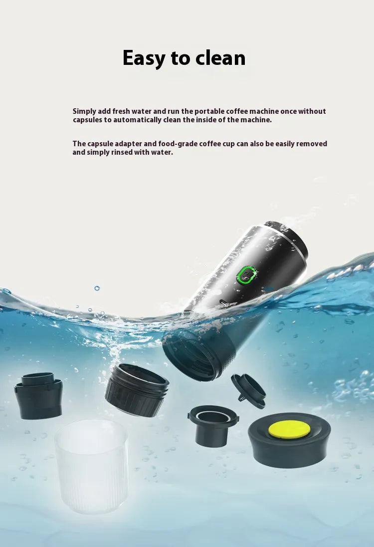 Portable Capsule Coffee Machine Electric Small Wireless Heating Anti Spier