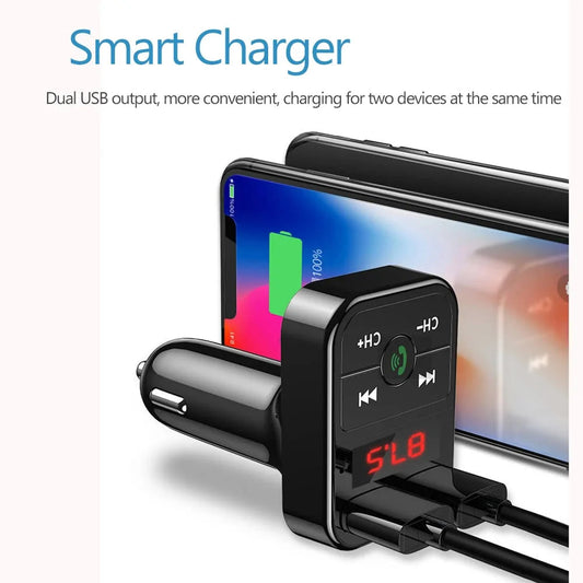 Car Bluetooth 5.0 FM Transmitter Wireless Adapter Anti Spier