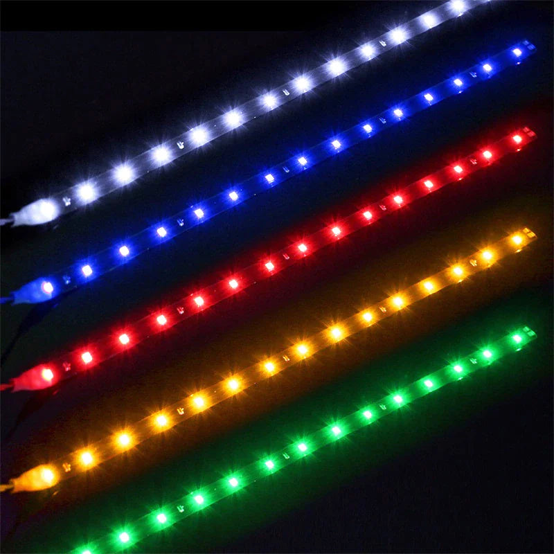 Lot Waterproof 12''/15 DC 12V Motor LED Strip Underbody Light For Car Motorcycle Anti Spier