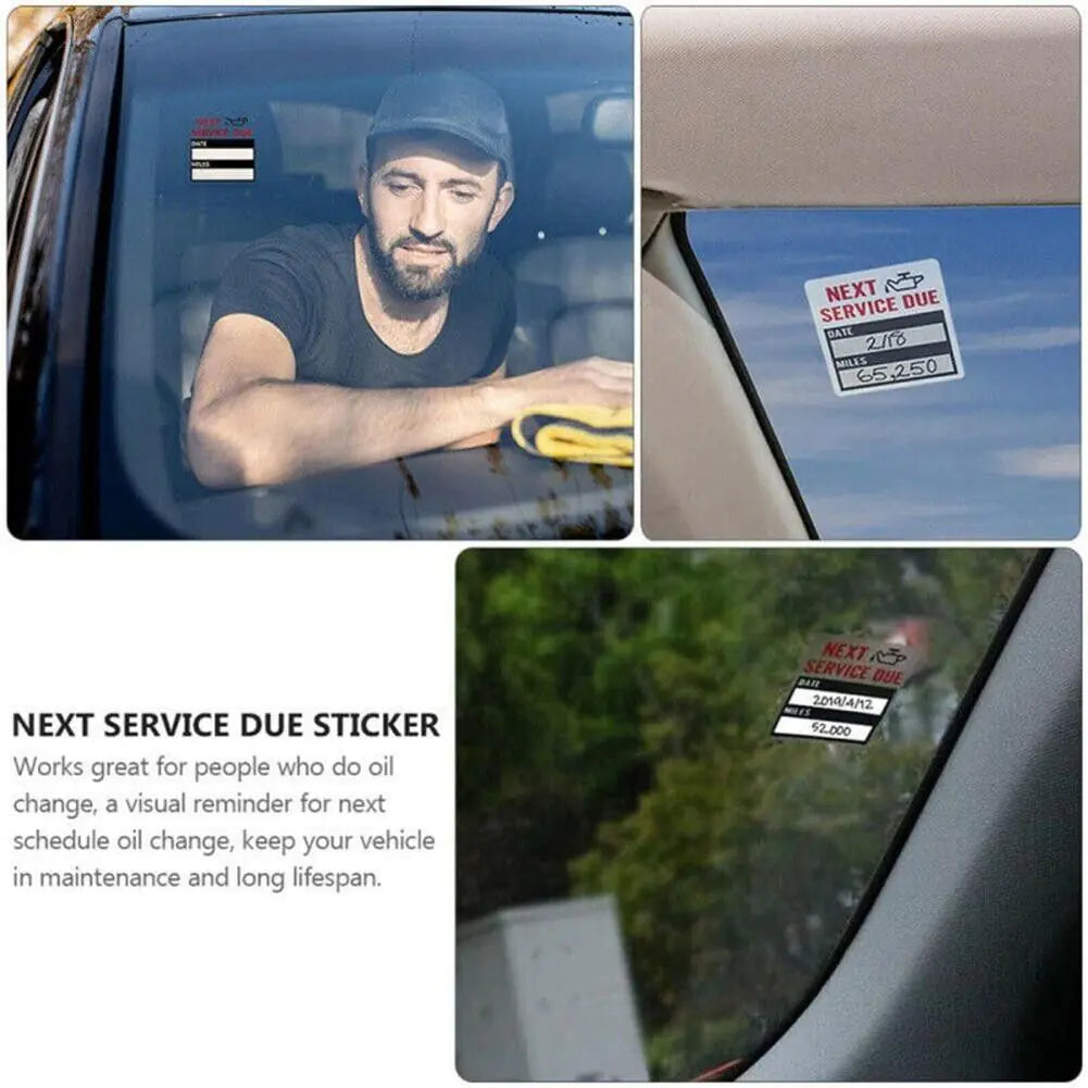 300 Oil Change Service Reminder Stickers Clear Window Lite Sticker Pack 2"x2" US Anti Spier