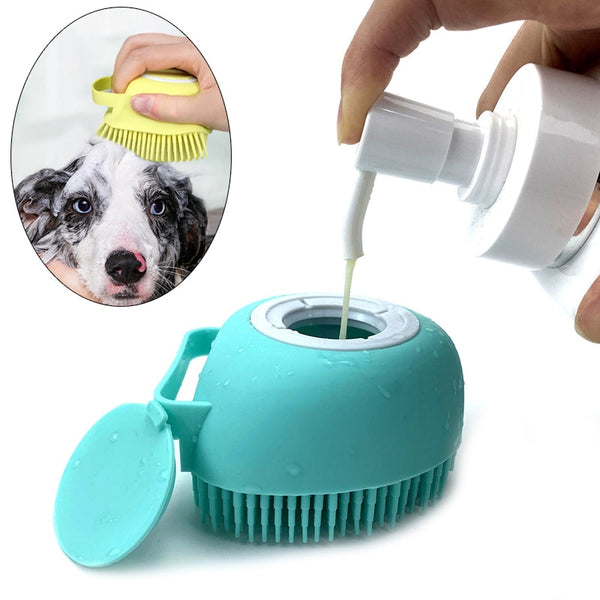 Bathroom  Puppy Big Dog Cat Bath Massage Gloves Brush Soft Safety Silicone Pet Accessories for Dogs Cats Tools Mascotas Products - Wins Wow